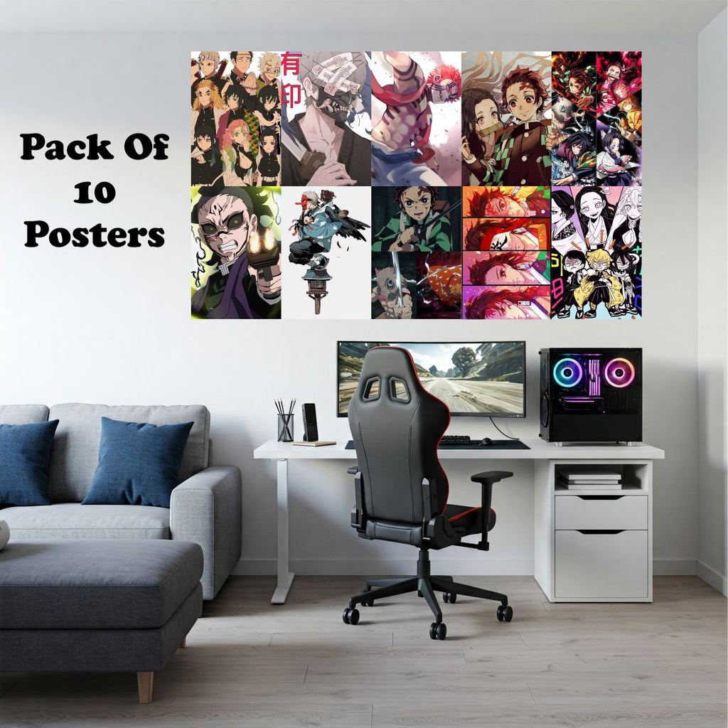 10 Demon Slayer Posters A4 Size (Set 2)
