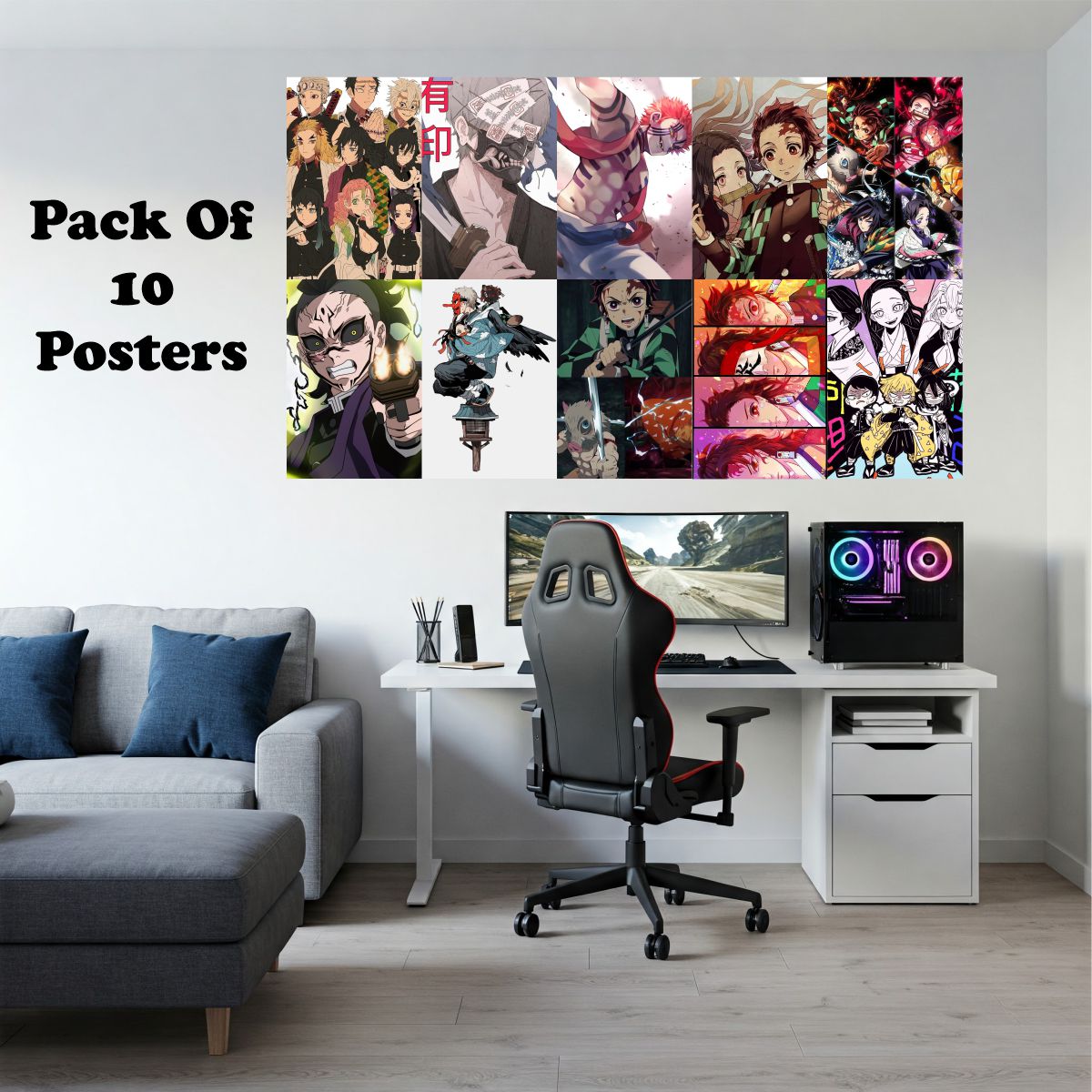 10 Demon Slayer Posters A4 Size (Set 2)