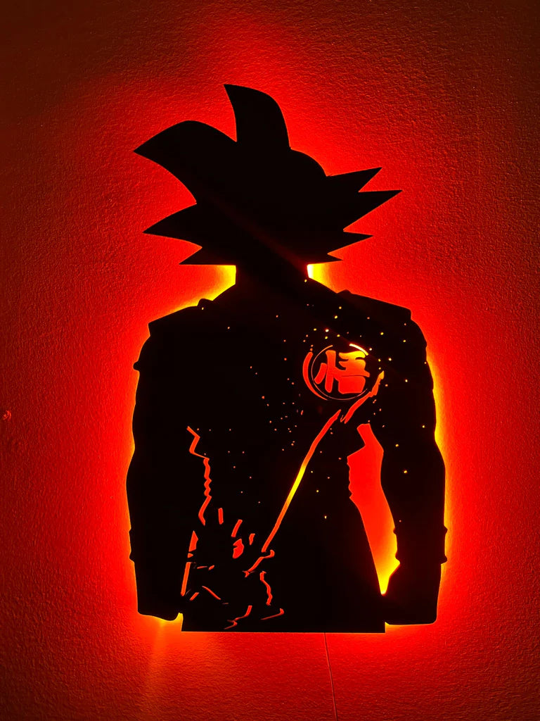 Goku Backlit Engineered Wood wall Hanging Red Anime