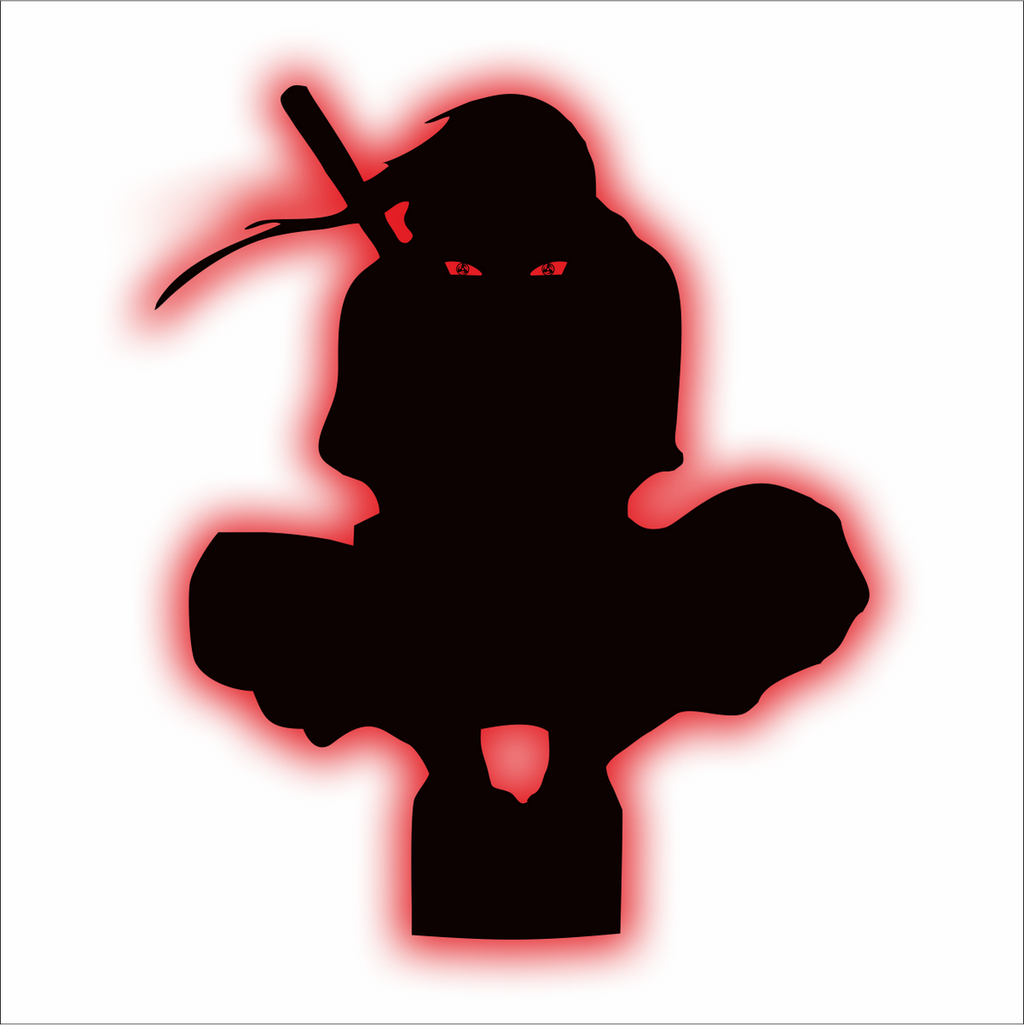 Itachi backlit Engineered Wood Red Anime Wall Hanging.