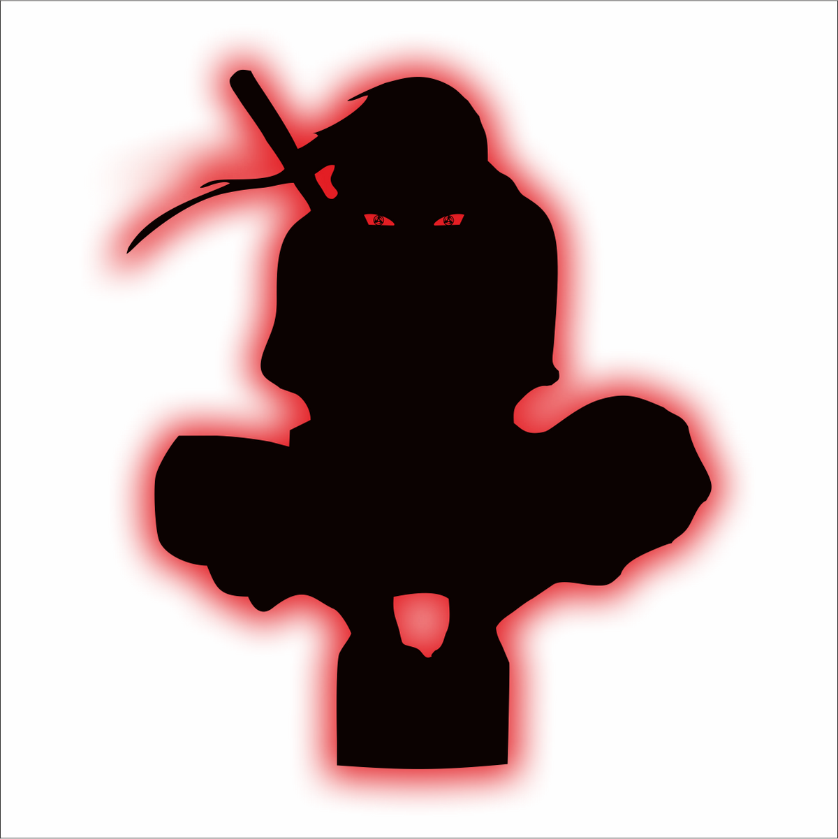 Itachi backlit Engineered Wood Red Anime Wall Hanging.